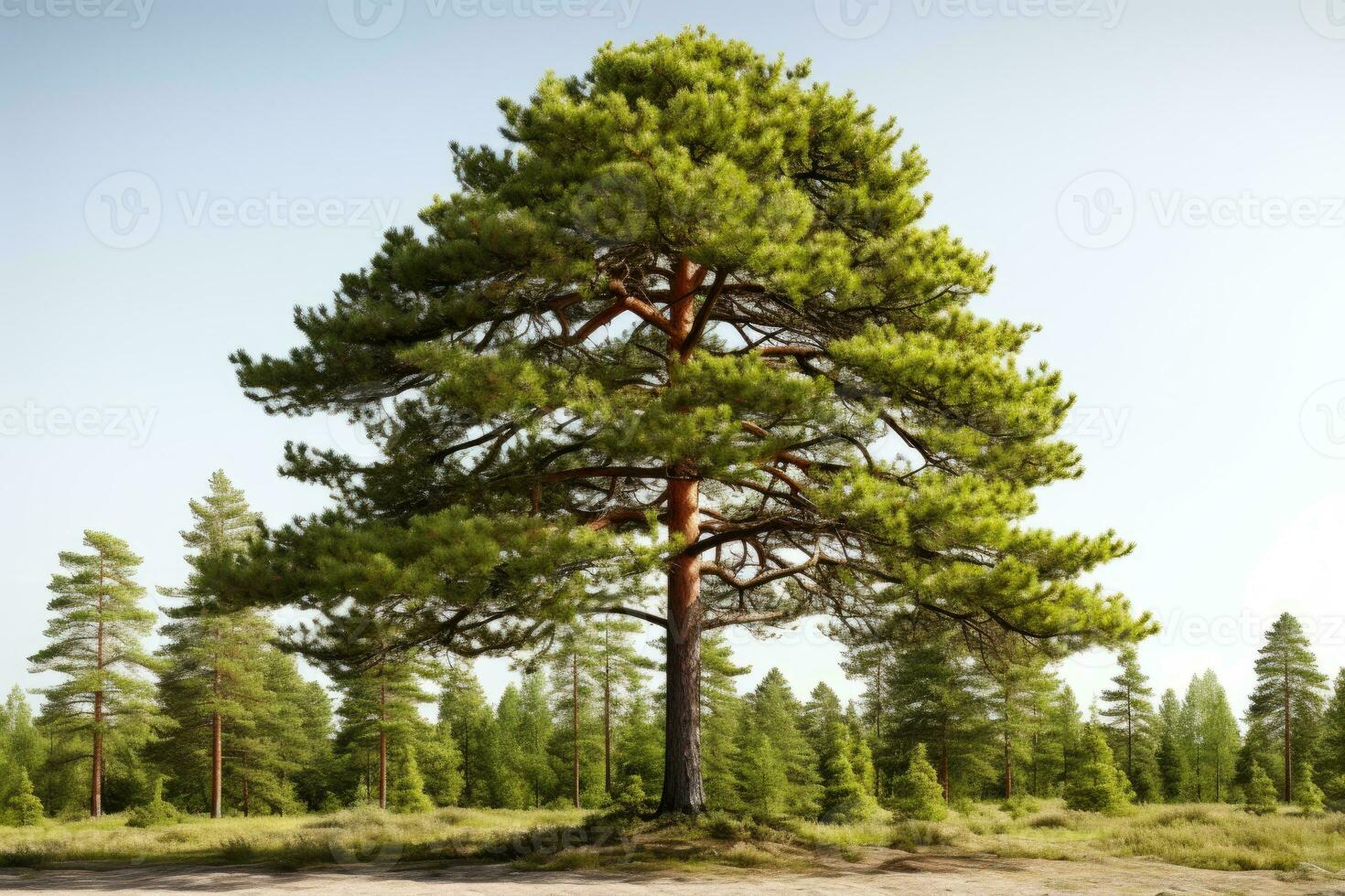 ai genererad tall träd växa stor och frodig professionell fotografi foto