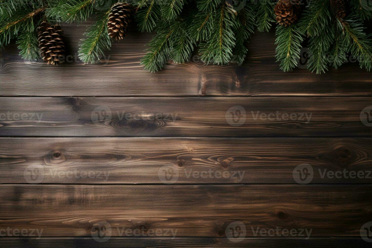 ai genererad jul högtider sammansättning av gran träd grenar med gåvor kopia Plats foto