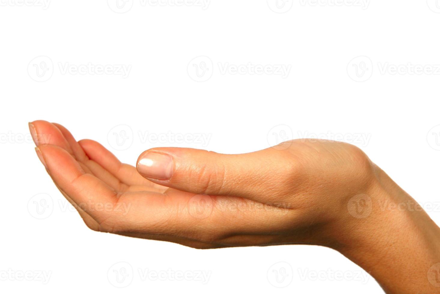 mänsklig hand isolerad på vitt foto