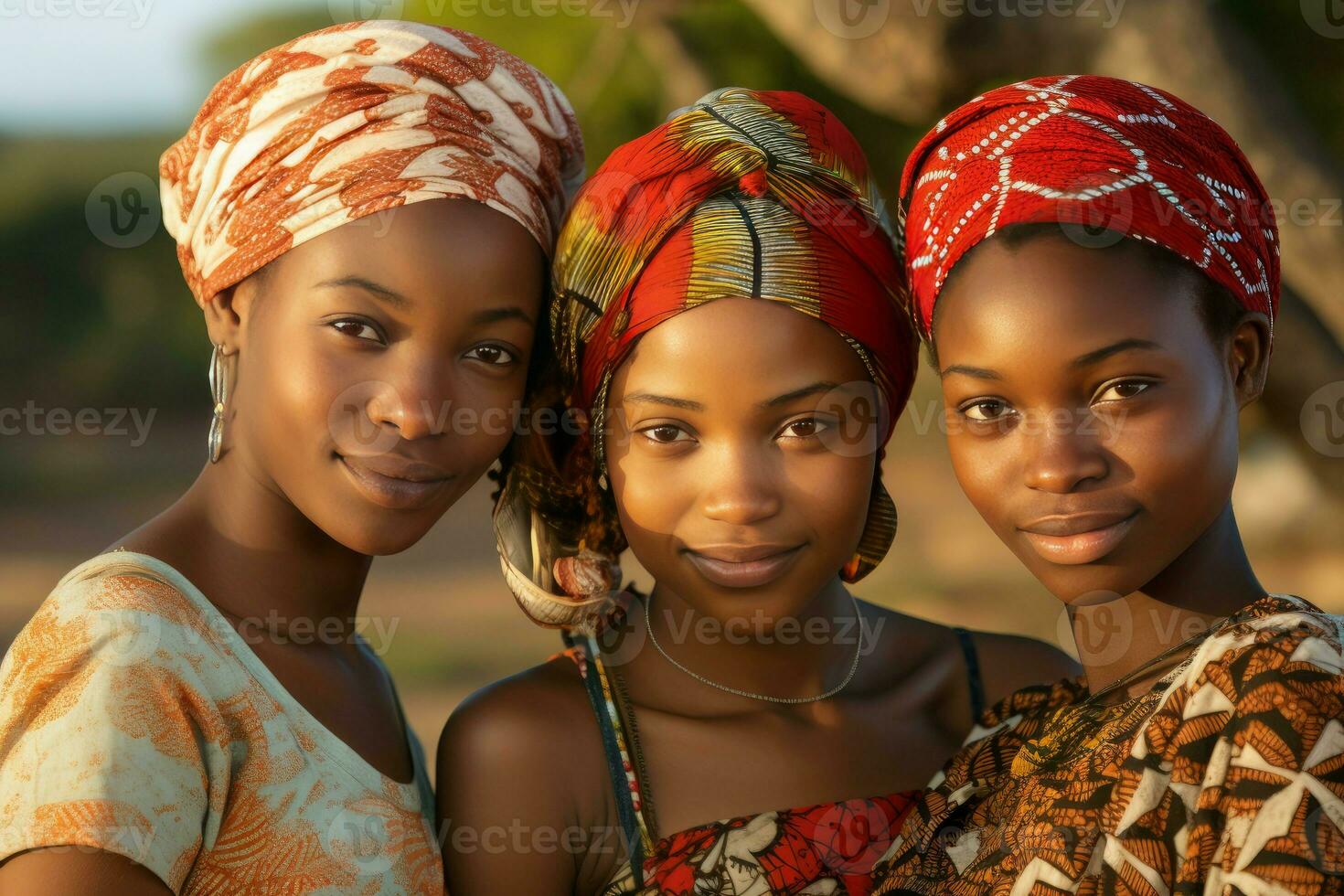 ai genererad invecklad afrikansk kvinnor traditionell trasa. generera ai foto