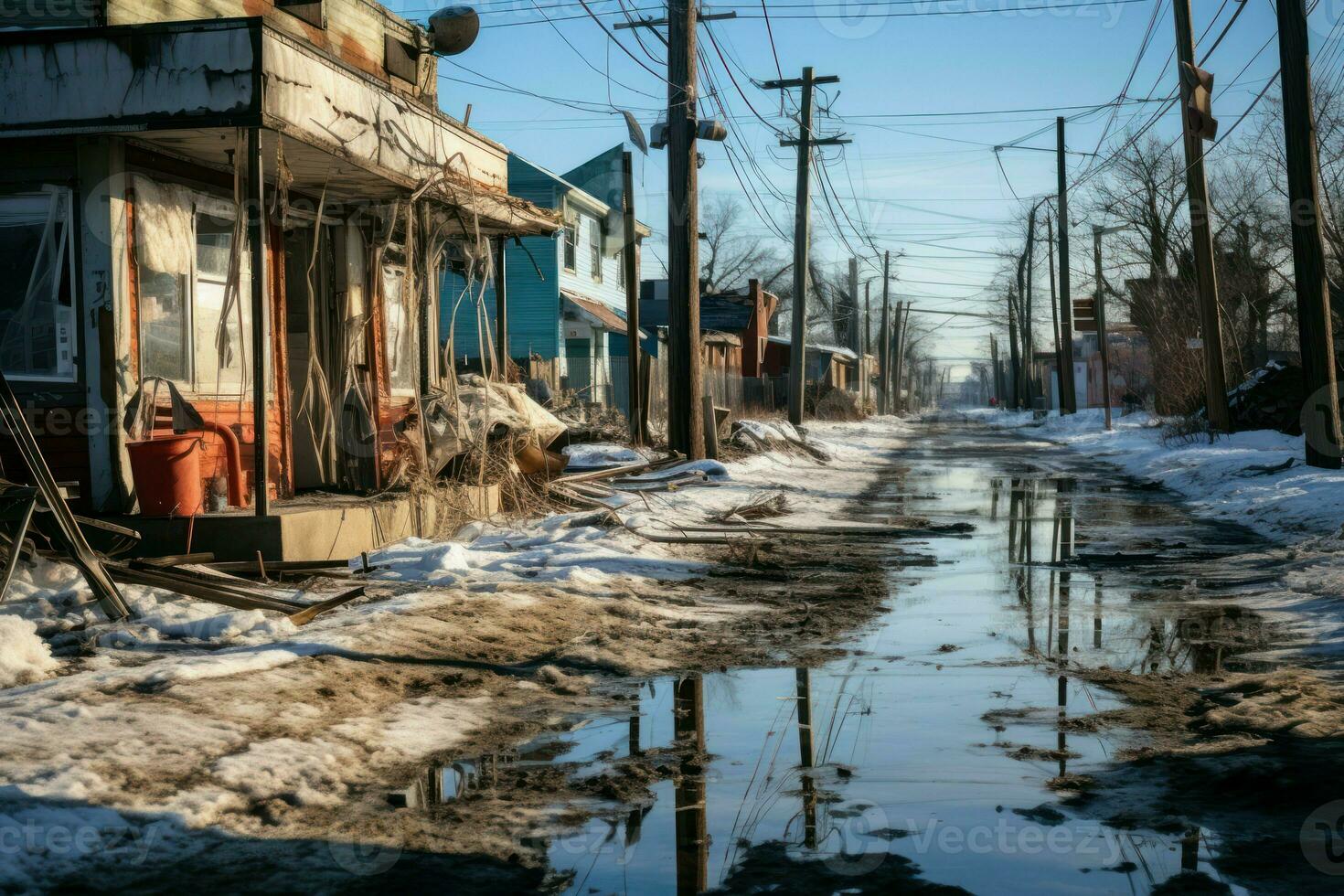 ai genererad vinter- övergivenhet - generativ ai foto