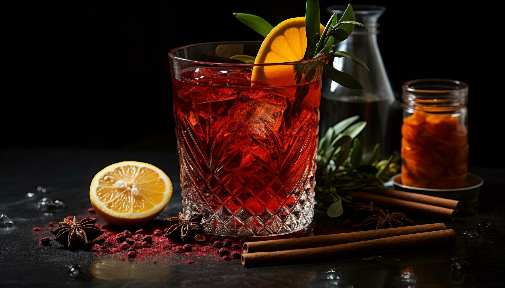 ai genererad uppfriskande citrus- cocktail på en rustik trä- tabell genererad förbi ai foto