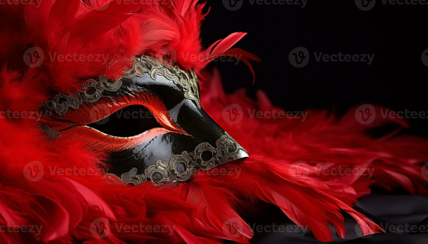 ai genererad mystisk elegans, en befjädrad mask i maskera genererad förbi ai foto