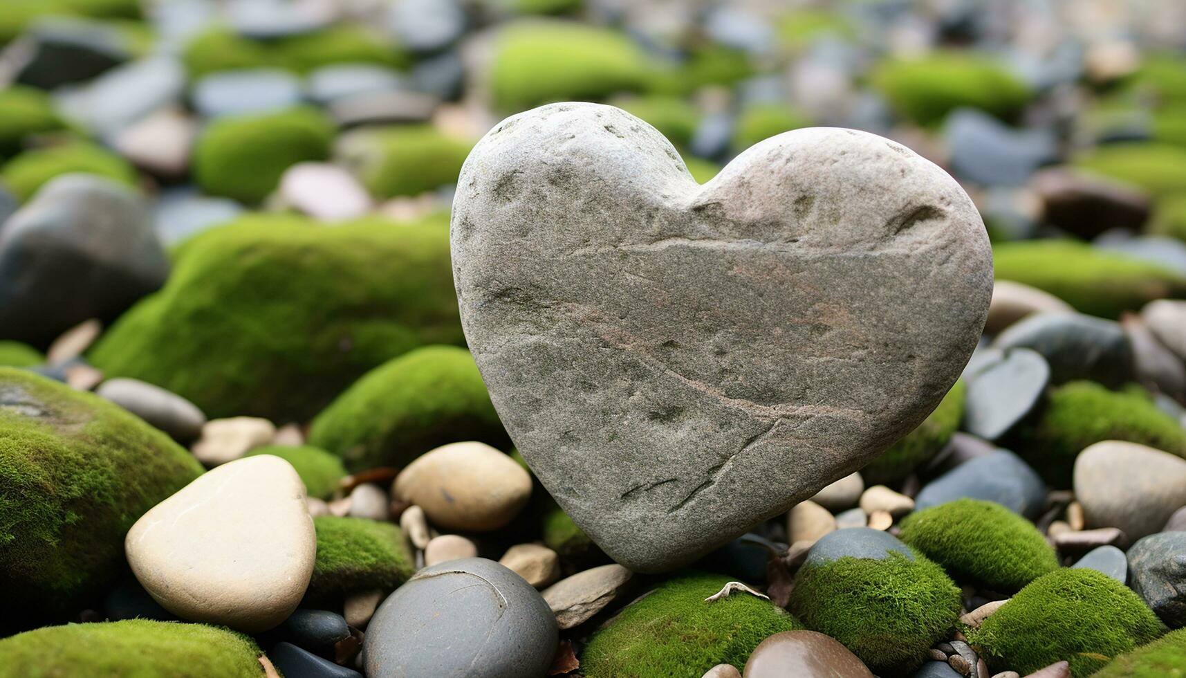 ai genererad hjärta formad sten symboliserar kärlek i natur skönhet genererad förbi ai foto