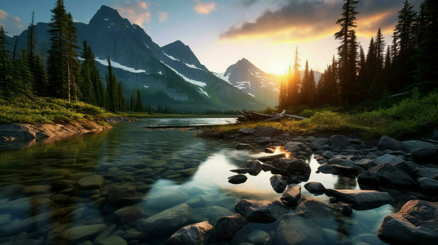 ai genererad natur landskap bakgrund foto