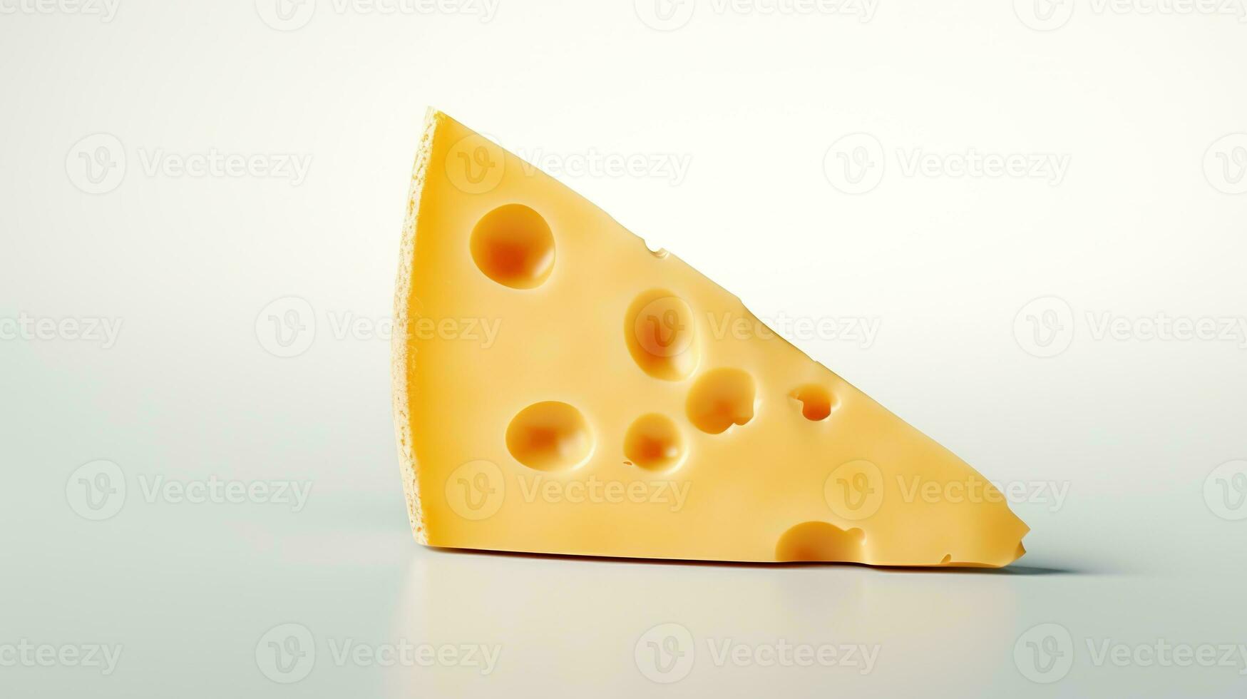 ai genererad bit av ost på vit bakgrund. mat, vitamin, kalcium foto