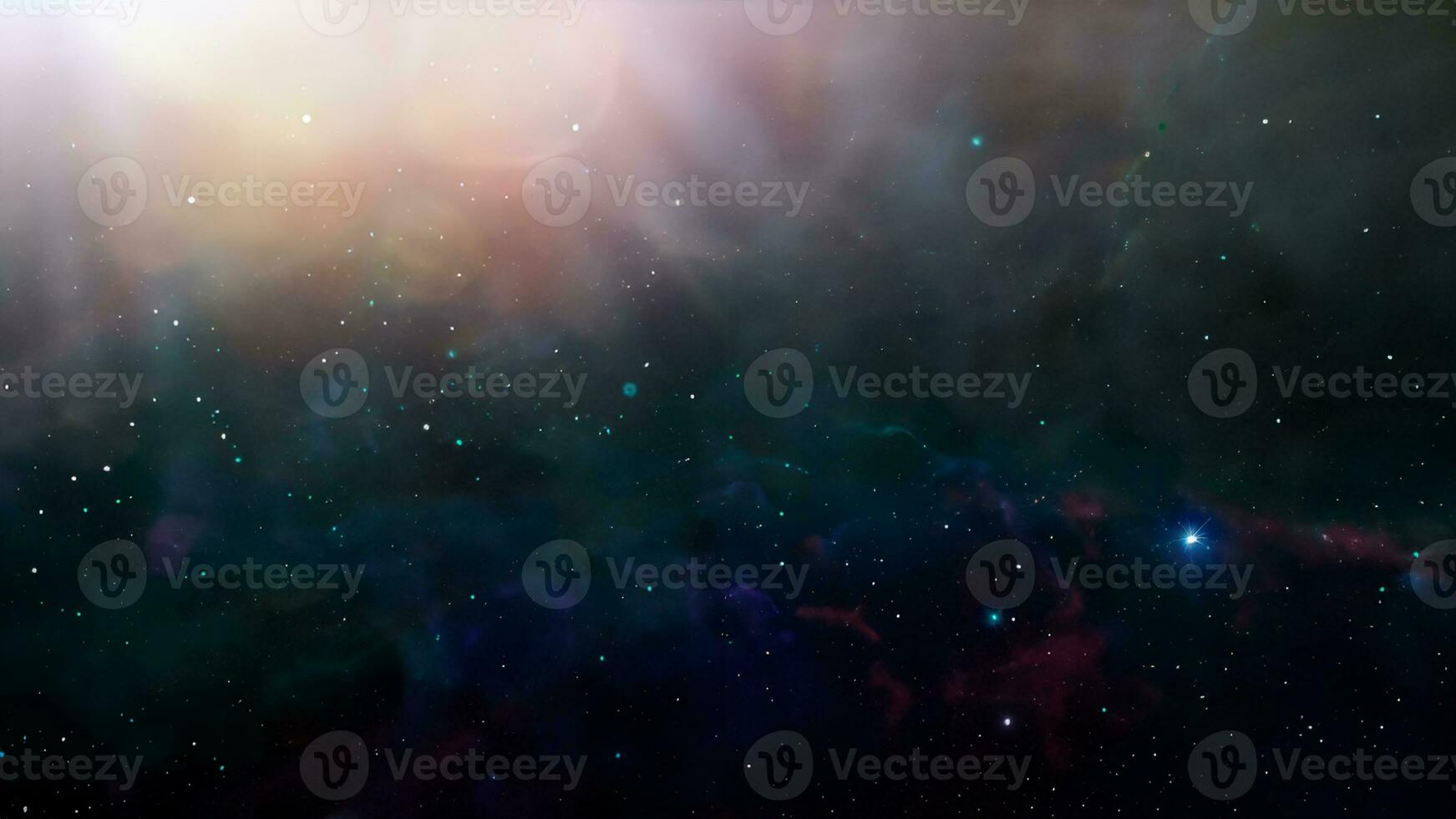 Plats bakgrund. färgrik nebulosa med stjärnor. digital målning foto