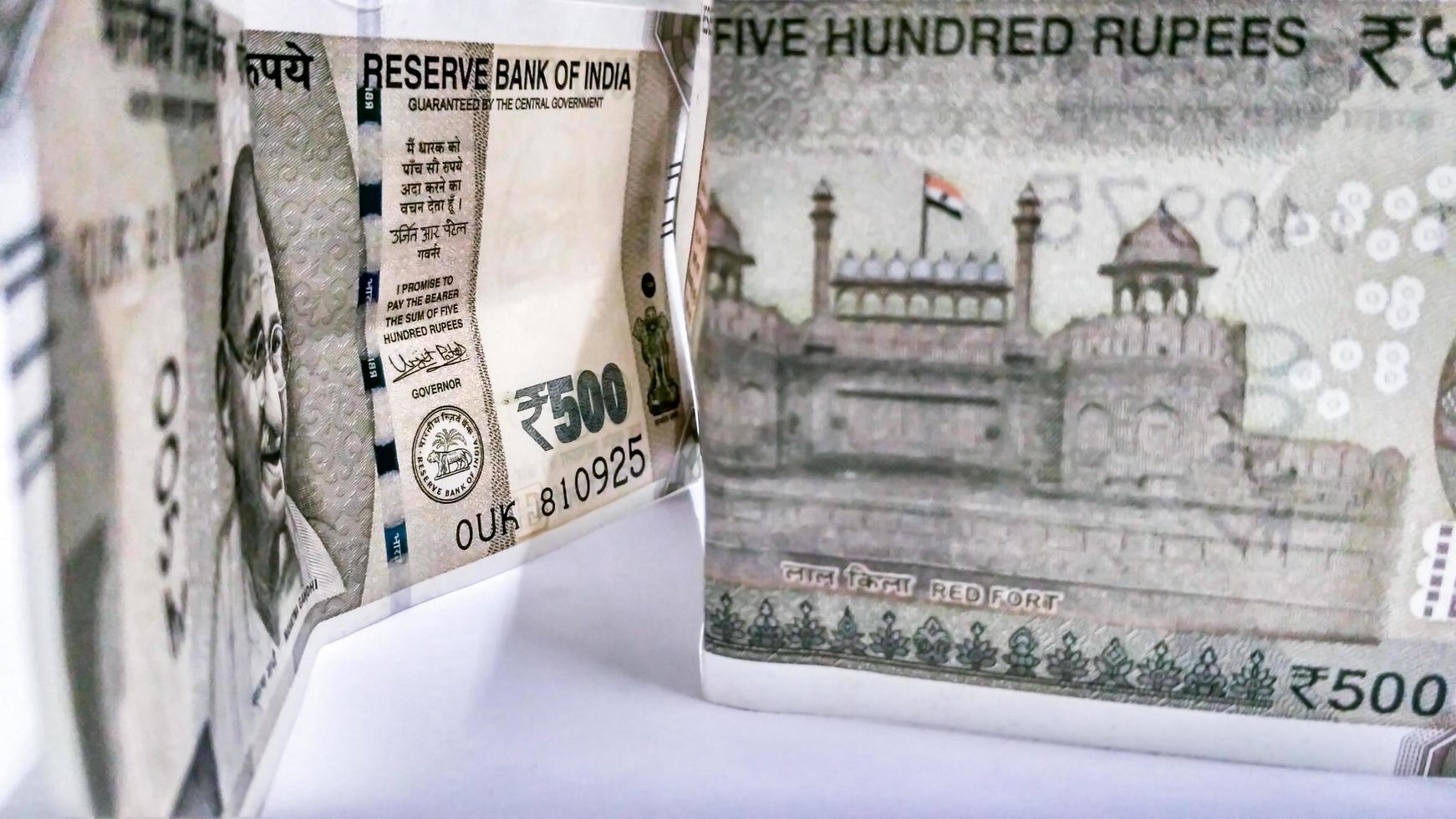 500 rupees samling indisk valuta foto
