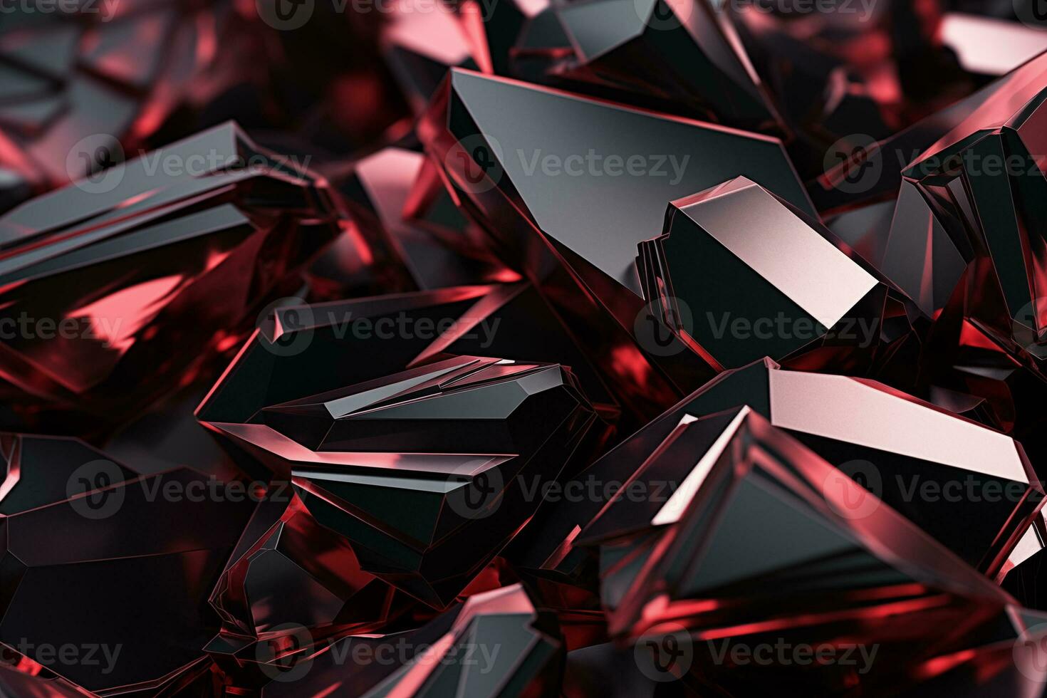 ai genererad de bakgrund av de röd svart skinande kristall textur är skön. foto