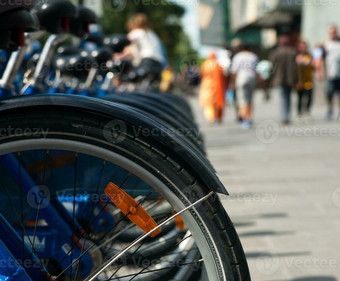 cyklar hyra närbild foto