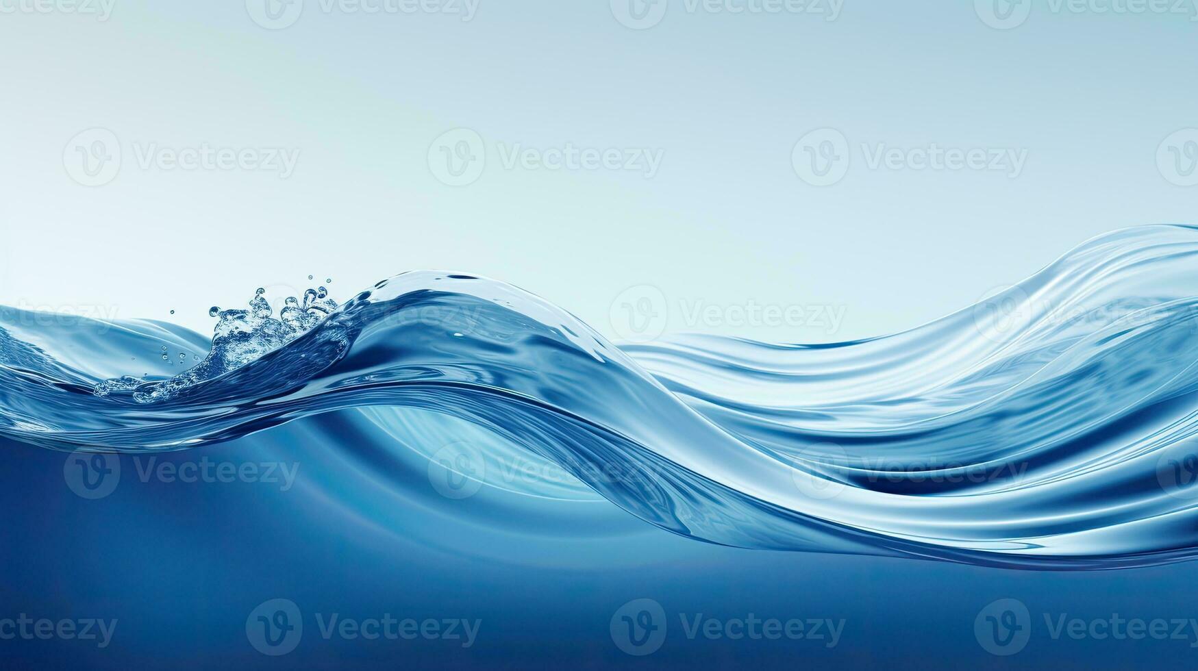 ai genererad lugn blå vatten vågor i minimalistisk ren estetisk foto