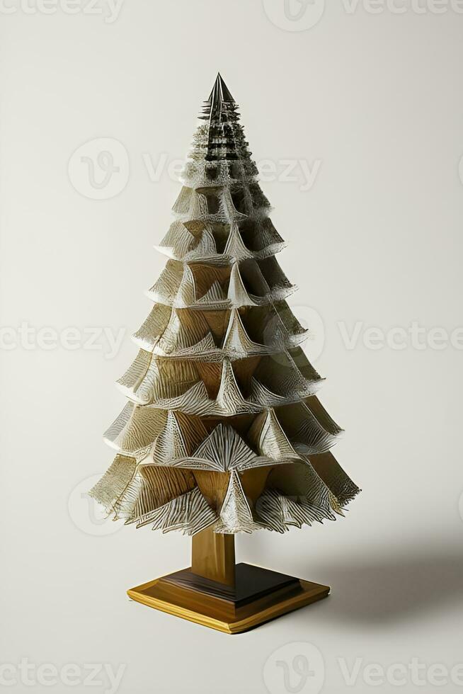 ai genererad origami träd på ljus bakgrund foto