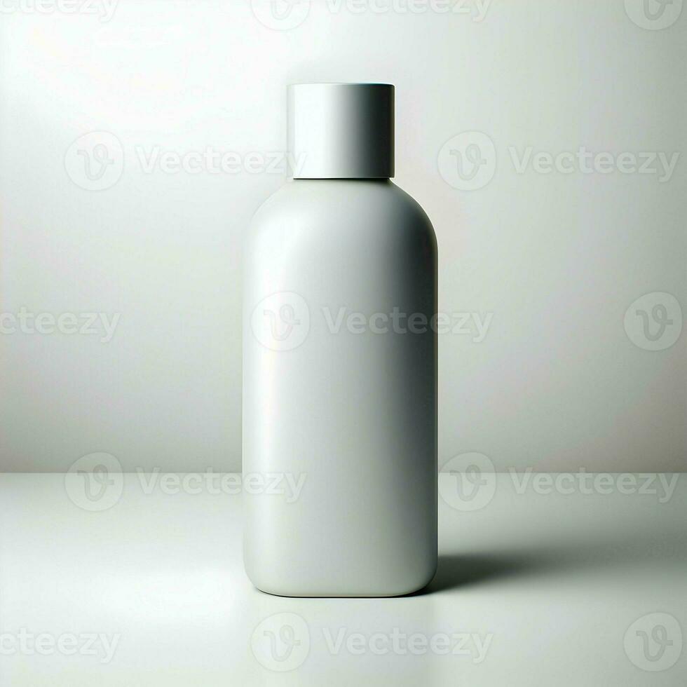 ai genererad 3d illustration tolkning aluminium flaska på vit bakgrund svart grå vit foto