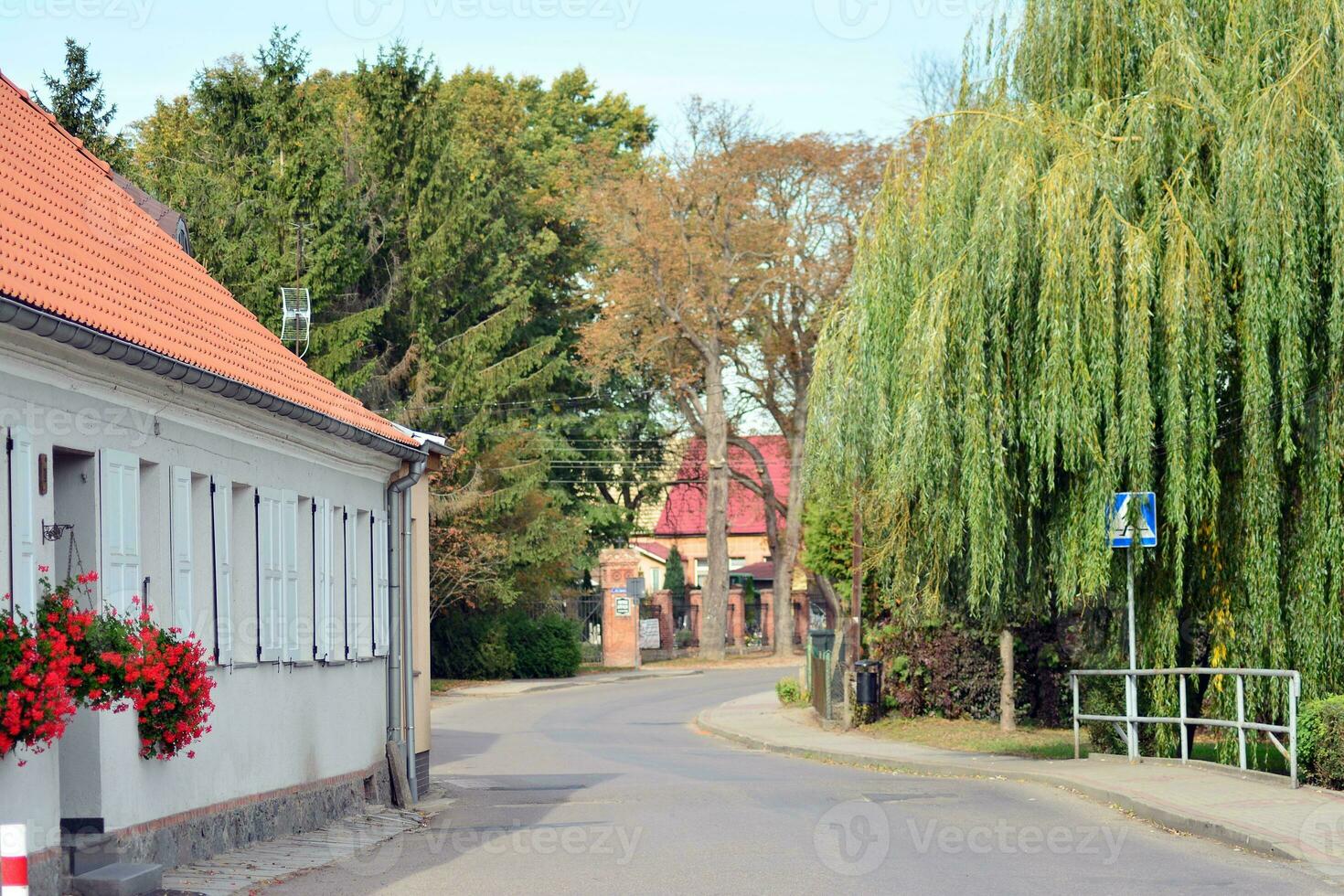 gammal stad byggnader i en små stad. foto