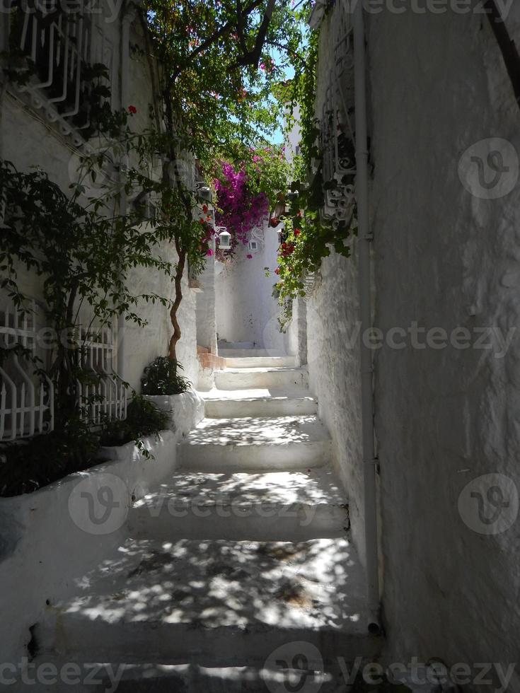 medelhavsarkitektur i Egeiska havet i kalkon, marmaris foto