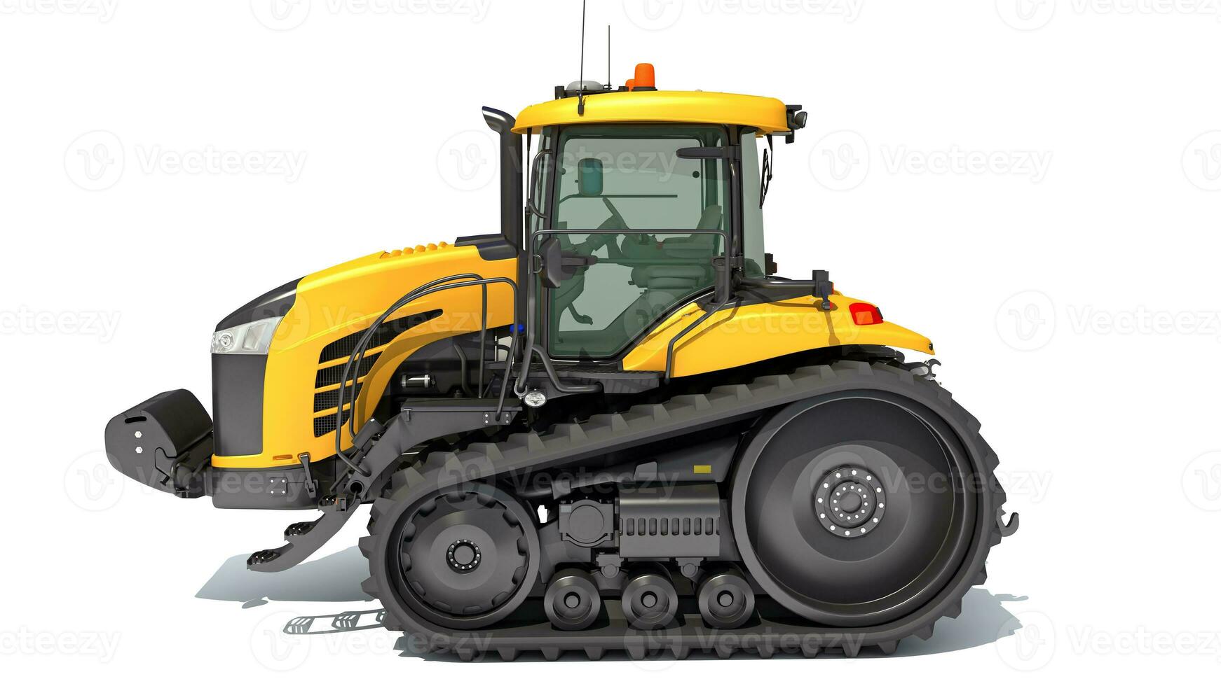 bruka Spår traktor 3d tolkning på vit bakgrund foto