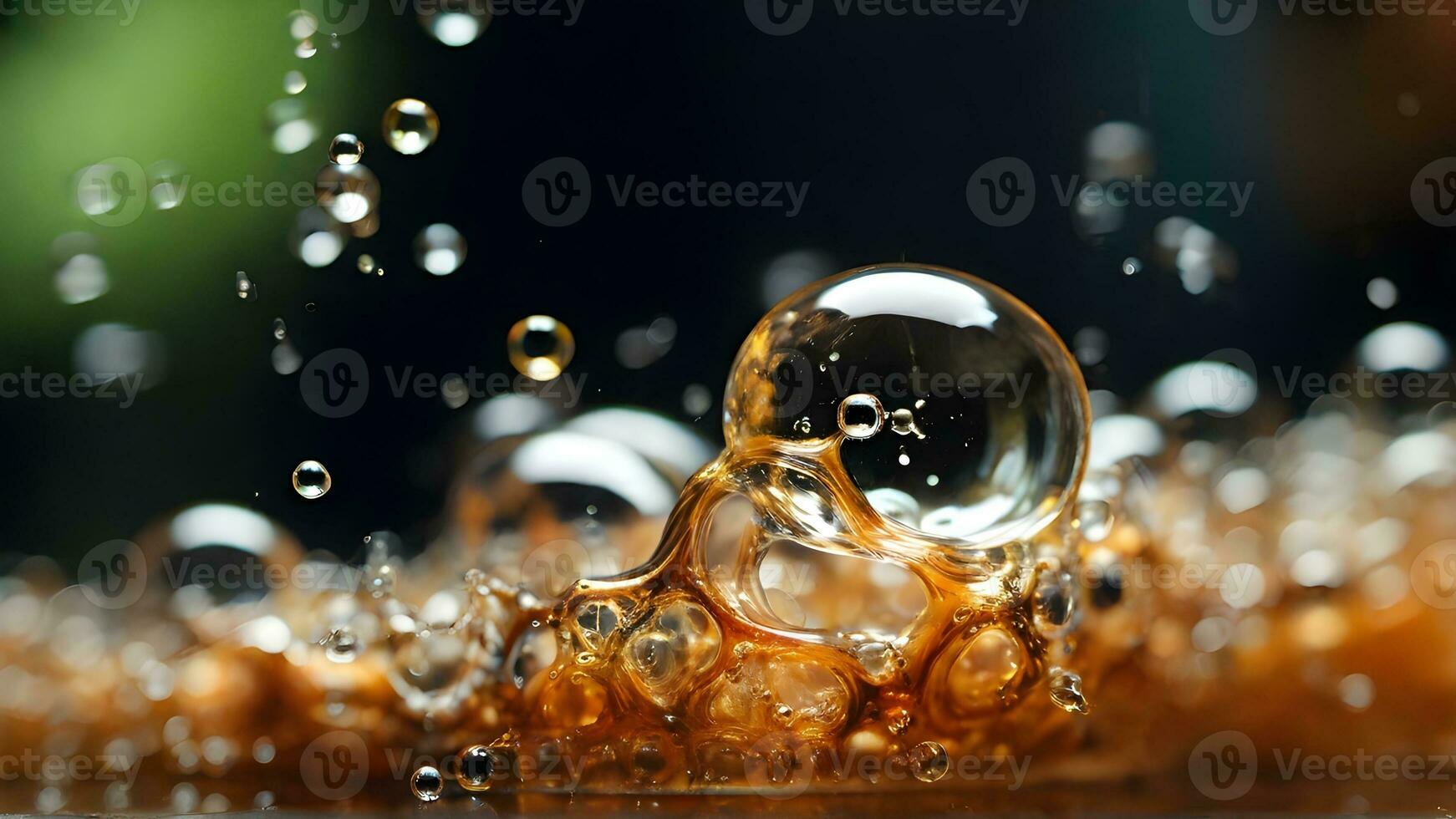 ai genererad invecklad dansa av bubblor i de soda. zoom i till monter de unik former, storlekar, och texturer av enskild bubblor, bakgrund bild, generativ ai foto