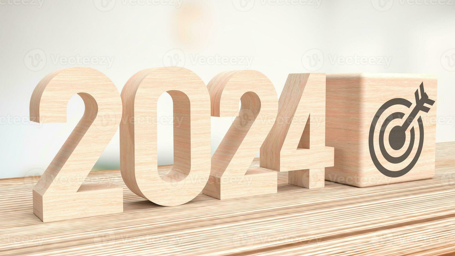 de 2024 företag mål 3d tolkning. foto