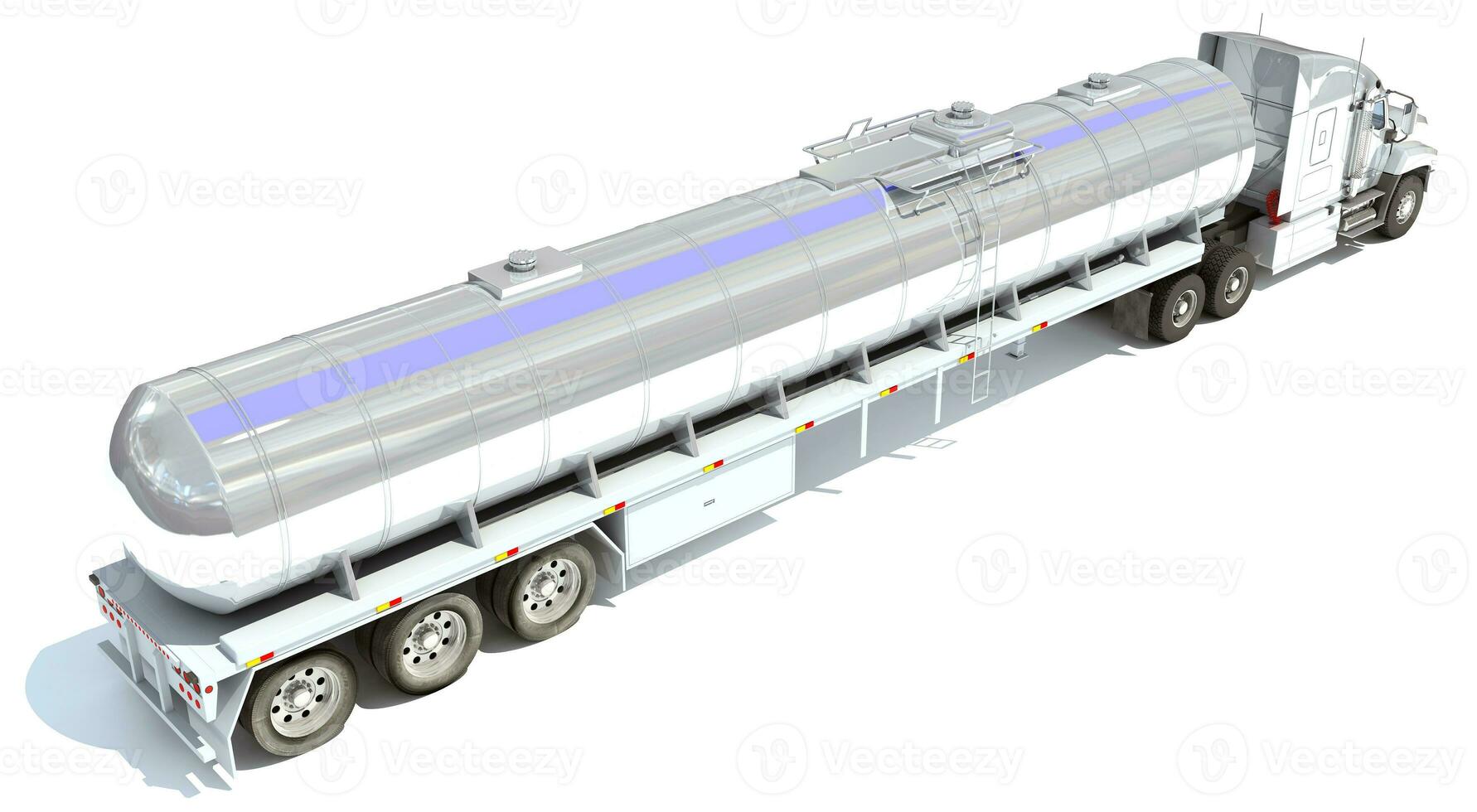lastbil med tank trailer 3d tolkning på vit bakgrund foto