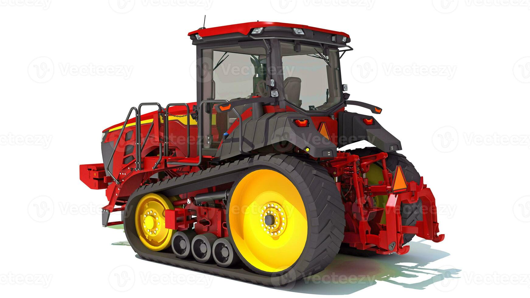 bruka Spår traktor 3d tolkning på vit bakgrund foto