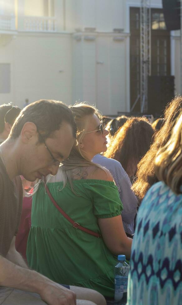 Moskva, ryssland - 2023-07-28 - konsert av de sten band på vdnkh parkera. stad foto