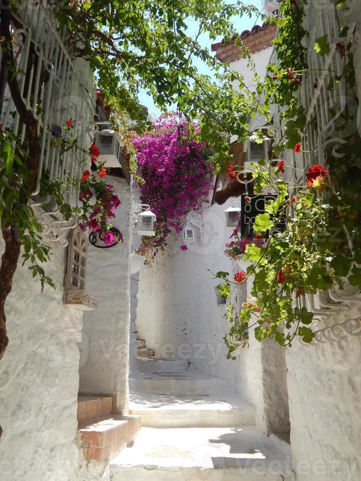 medelhavsarkitektur i Egeiska havet i kalkon, marmaris foto