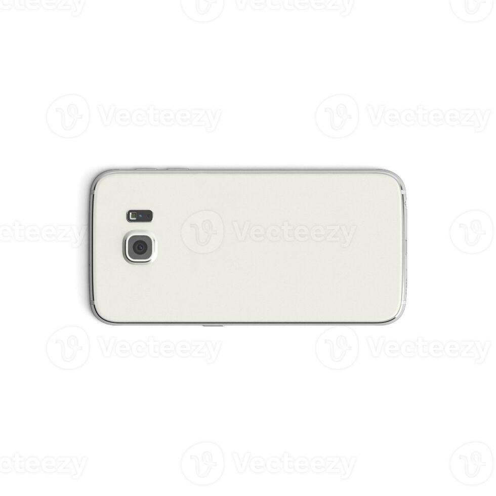 mobil telefon tömma visa med tom skärm isolerat på vit bakgrund för annonser - tillbaka - horisontell - vit foto