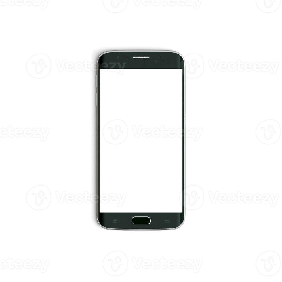 mobil tömma visa med tom skärm isolerat på vit bakgrund för annonser 2 foto