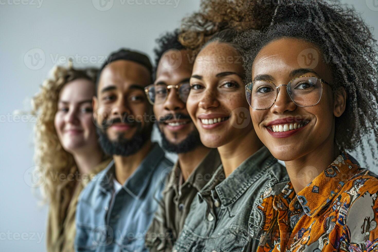 ai genererad porträtt av medarbetare lyckligt arbetssätt tillsammans foto