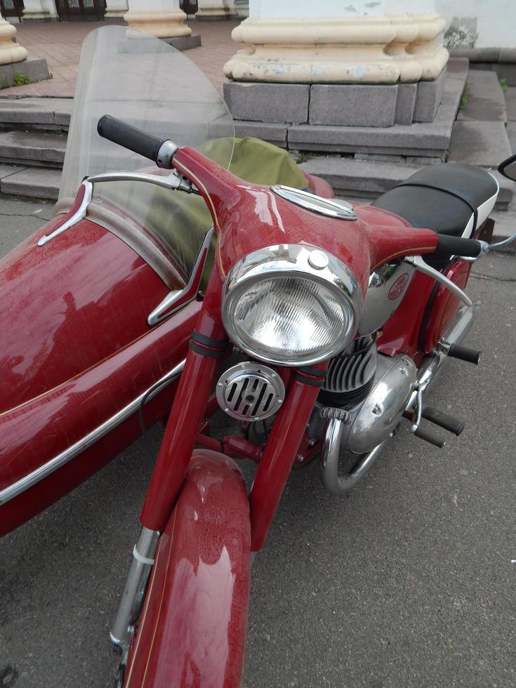 retro motorcykel och cykel antika delar och element foto