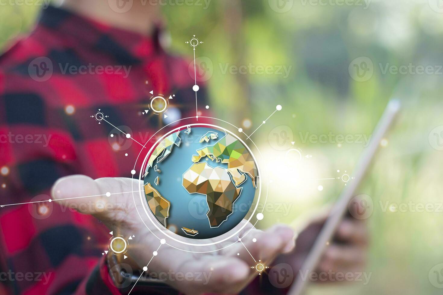 jord ikon i hand, spara miljö, spara rena grön jorden, kärlek de jord begrepp, energi, social ansvar, miljö dag, teknologi värld foto