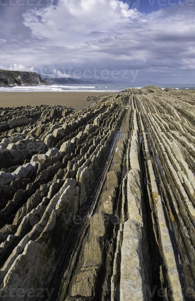 zumaia -stranden i Spanien foto