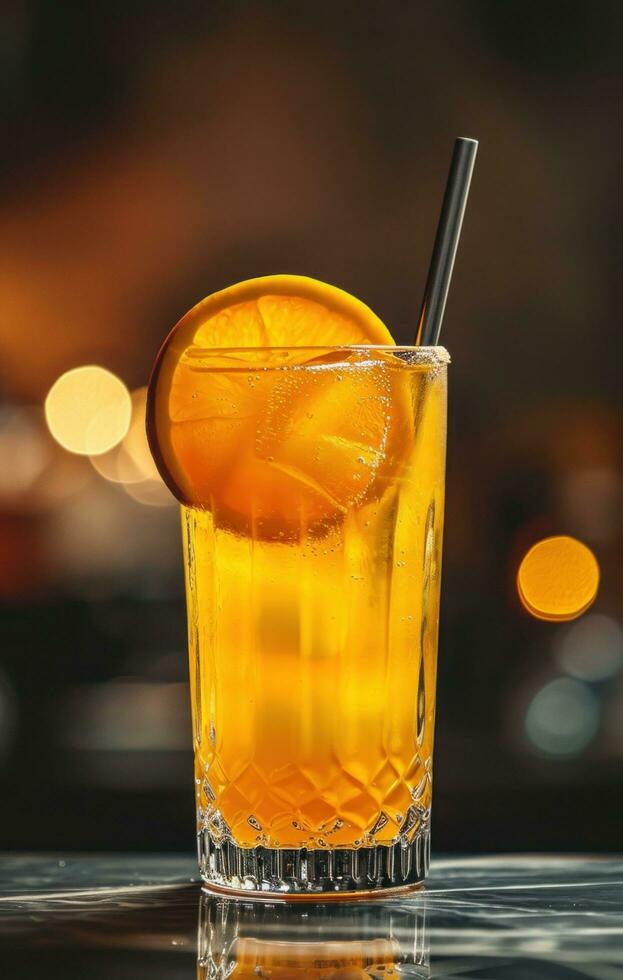 ai genererad ett orange cocktail med jichuru honung foto