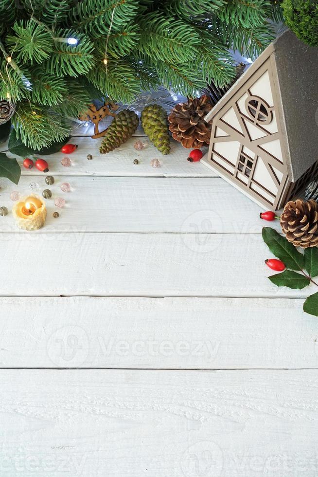 julkort festlig träbakgrund från brädet foto