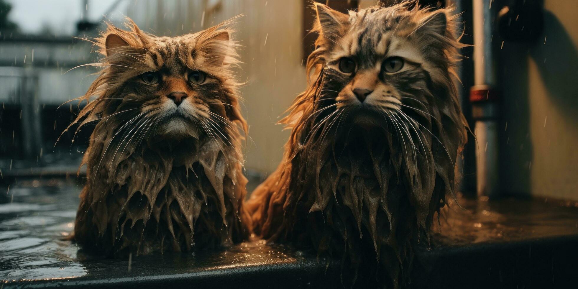 ai genererad katter skaffa sig deras hår smutsig och behöver en Bra för deras päls foto