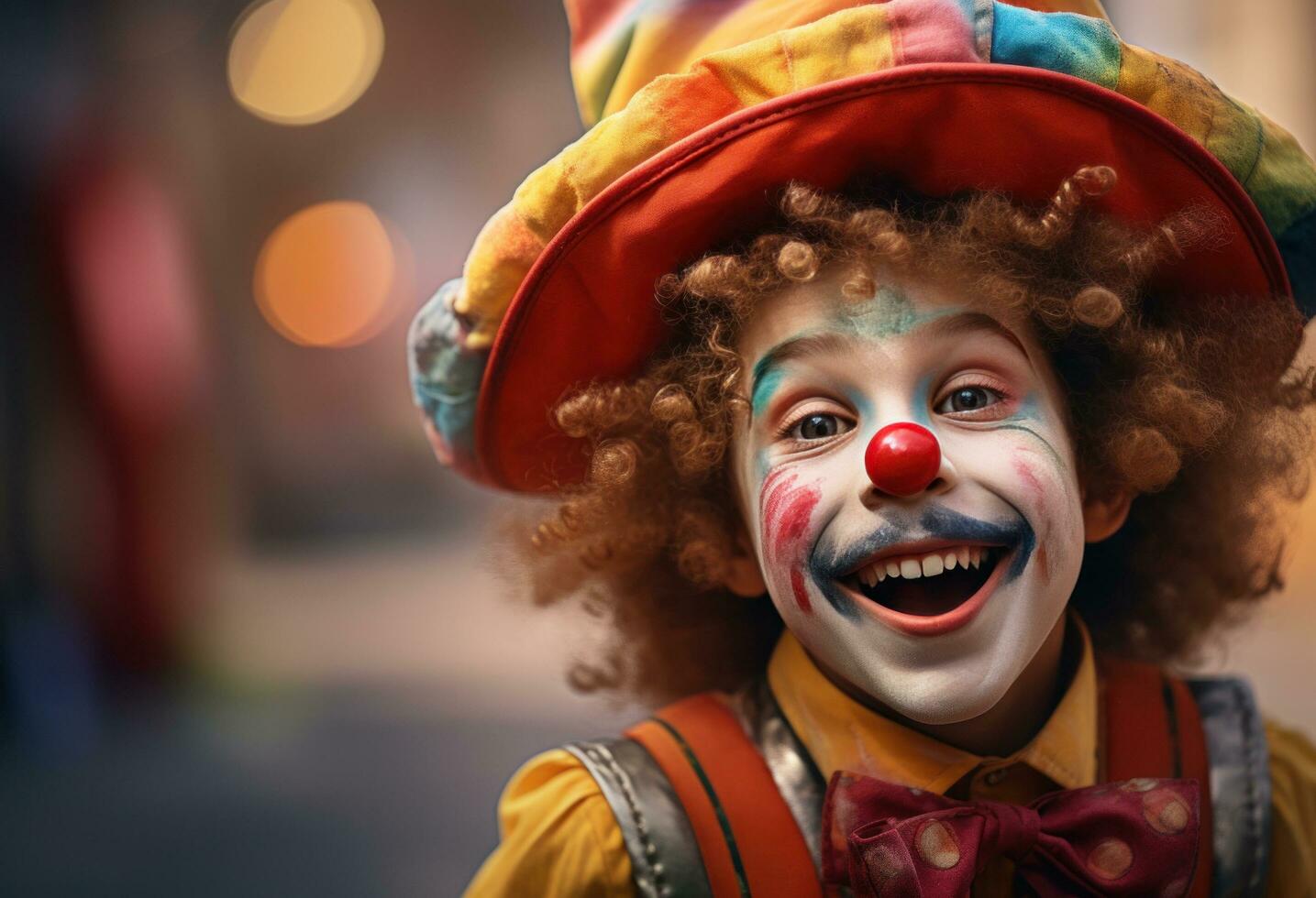 ai genererad ett bild av en Lycklig clown foto