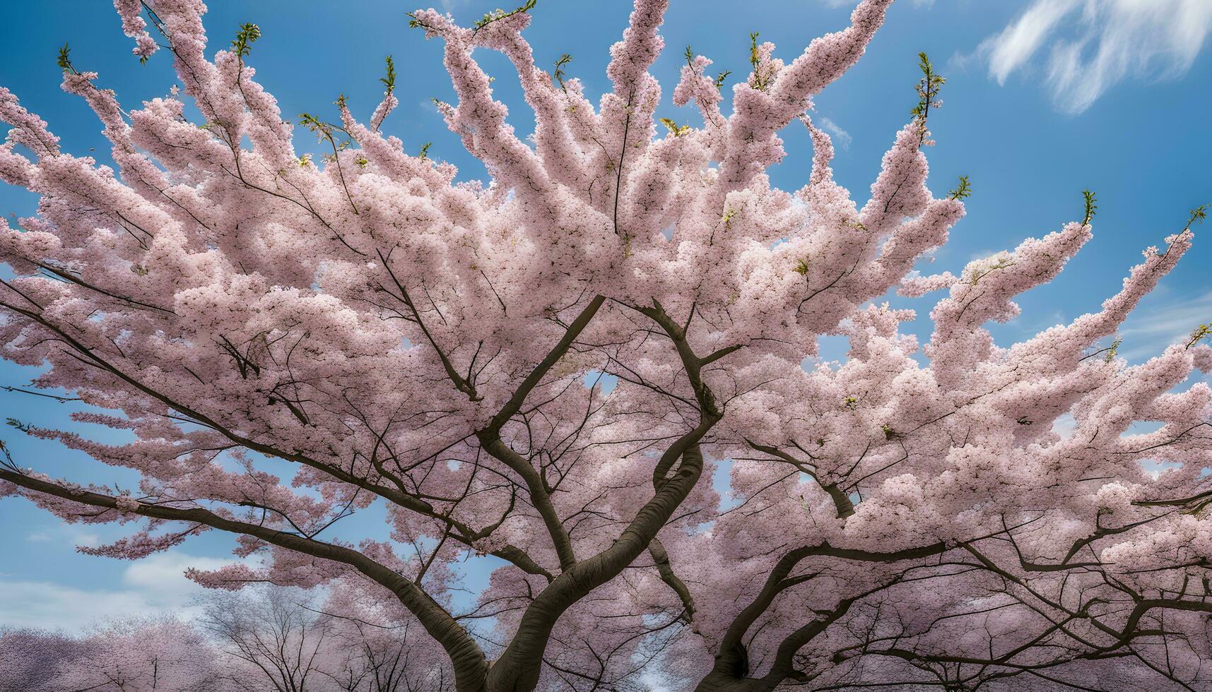 ai genererad körsbär blommar i de vår foto