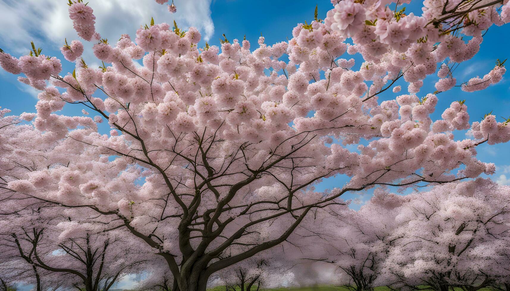 ai genererad körsbär blommar i blomma foto