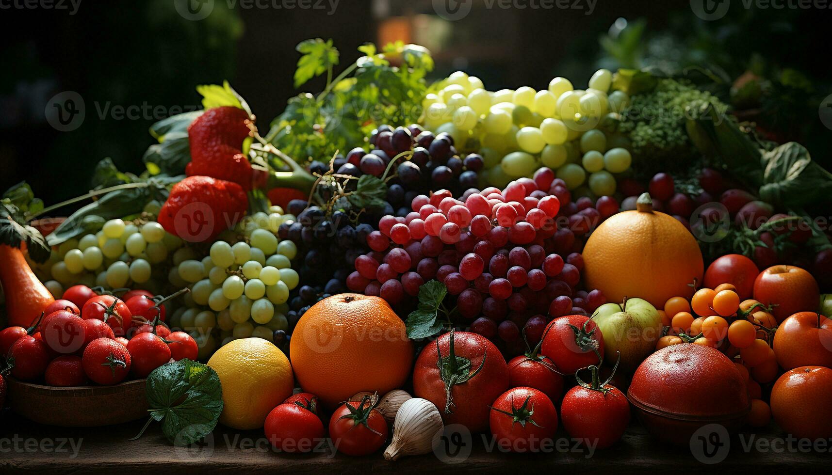 ai genererad friskhet och överflöd av friska, organisk frukt genererad förbi ai foto