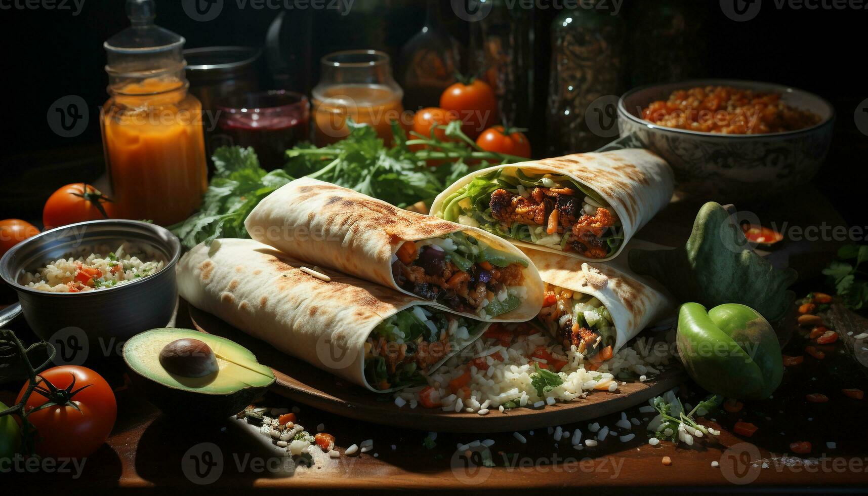 ai genererad hemlagad taco färsk kött, guacamole, och kryddad salsa på tortilla genererad förbi ai foto
