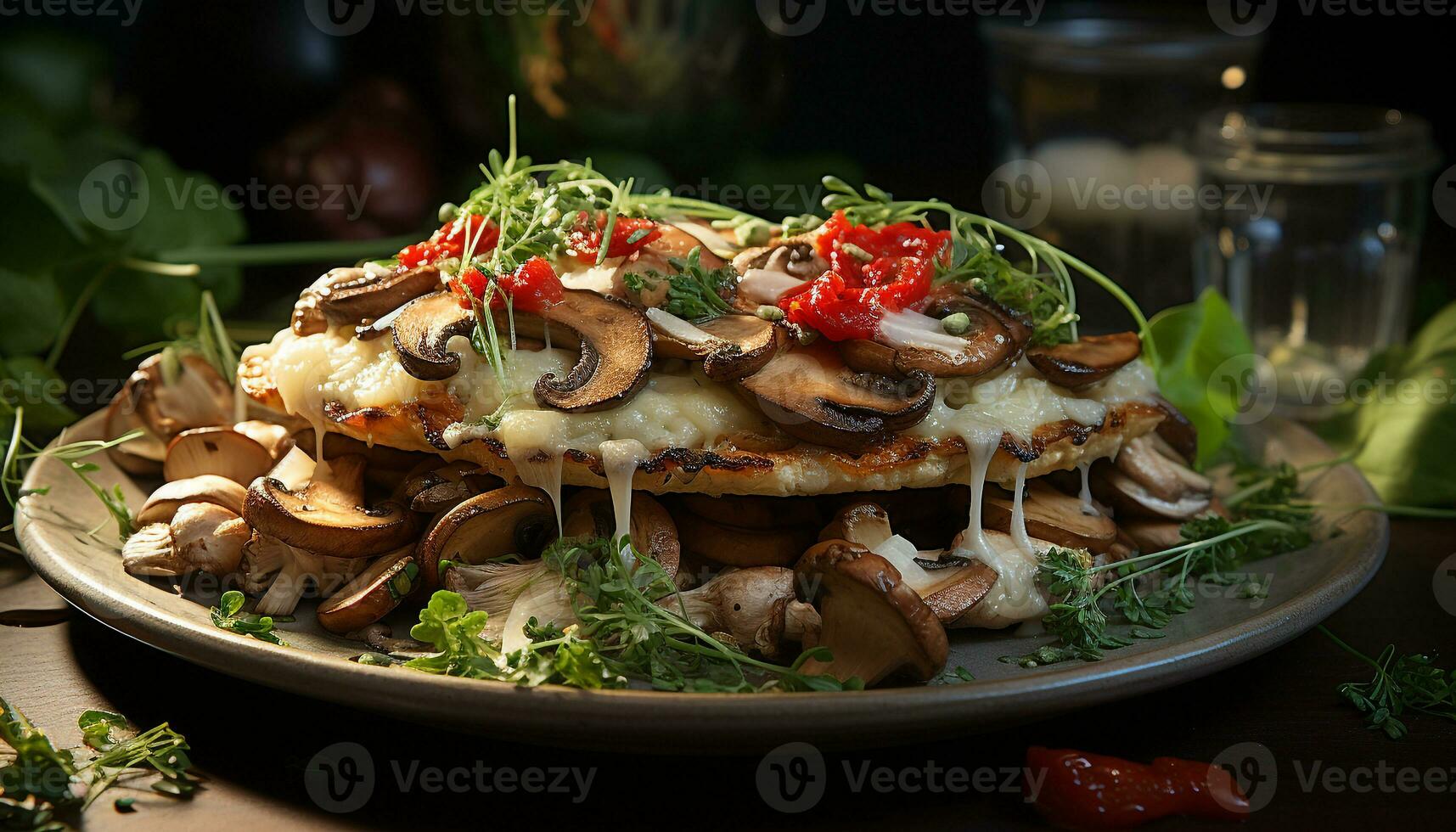 ai genererad grillad kött och grönsaker på en färsk, rustik tallrik genererad förbi ai foto