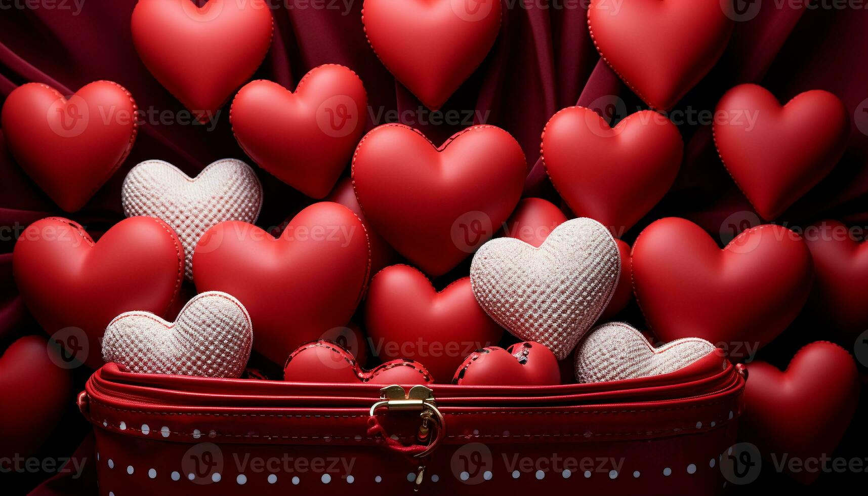 ai genererad kärlek symbol i hjärta form, dekorerad med romantisk mönster genererad förbi ai foto