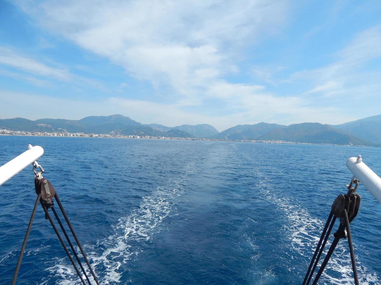 segling marina av marmaris i turkisk semesterort vid Egeiska havet foto