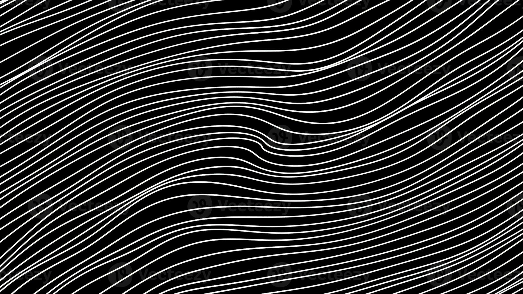 rader flytta långsamt i vågor på svart bakgrund. rörelse. tunn rader flytta i vågor. bakgrund av ström av böjd vågig trådar foto