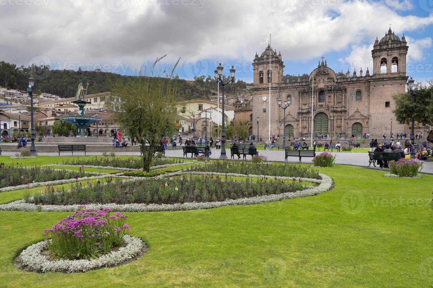 katedral av kusco eller katedral basilika av de jungfrulig av de antagande, torg de armas, cusco, peru foto