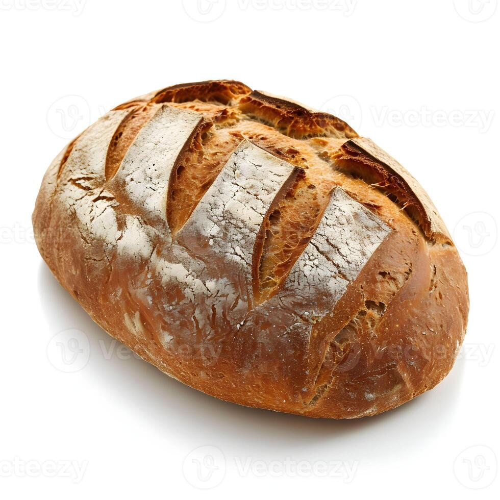 ai genererad isolerat råg bröd på vit bakgrund foto