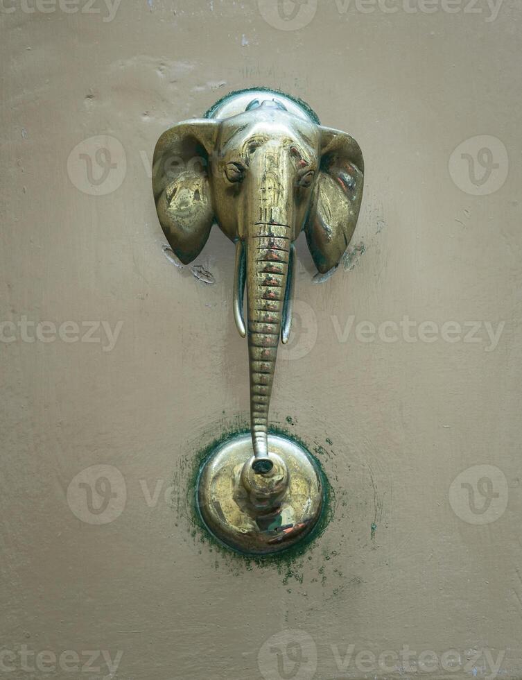 invecklad elefant dörr knocker foto