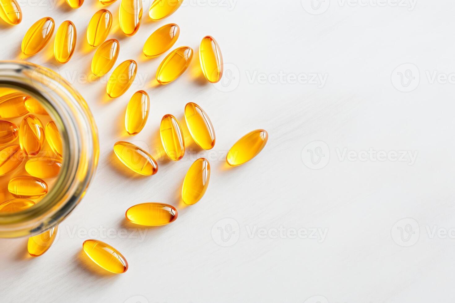 ai genererad fisk olja kapslar med omega 3 och vitamin generativ ai foto