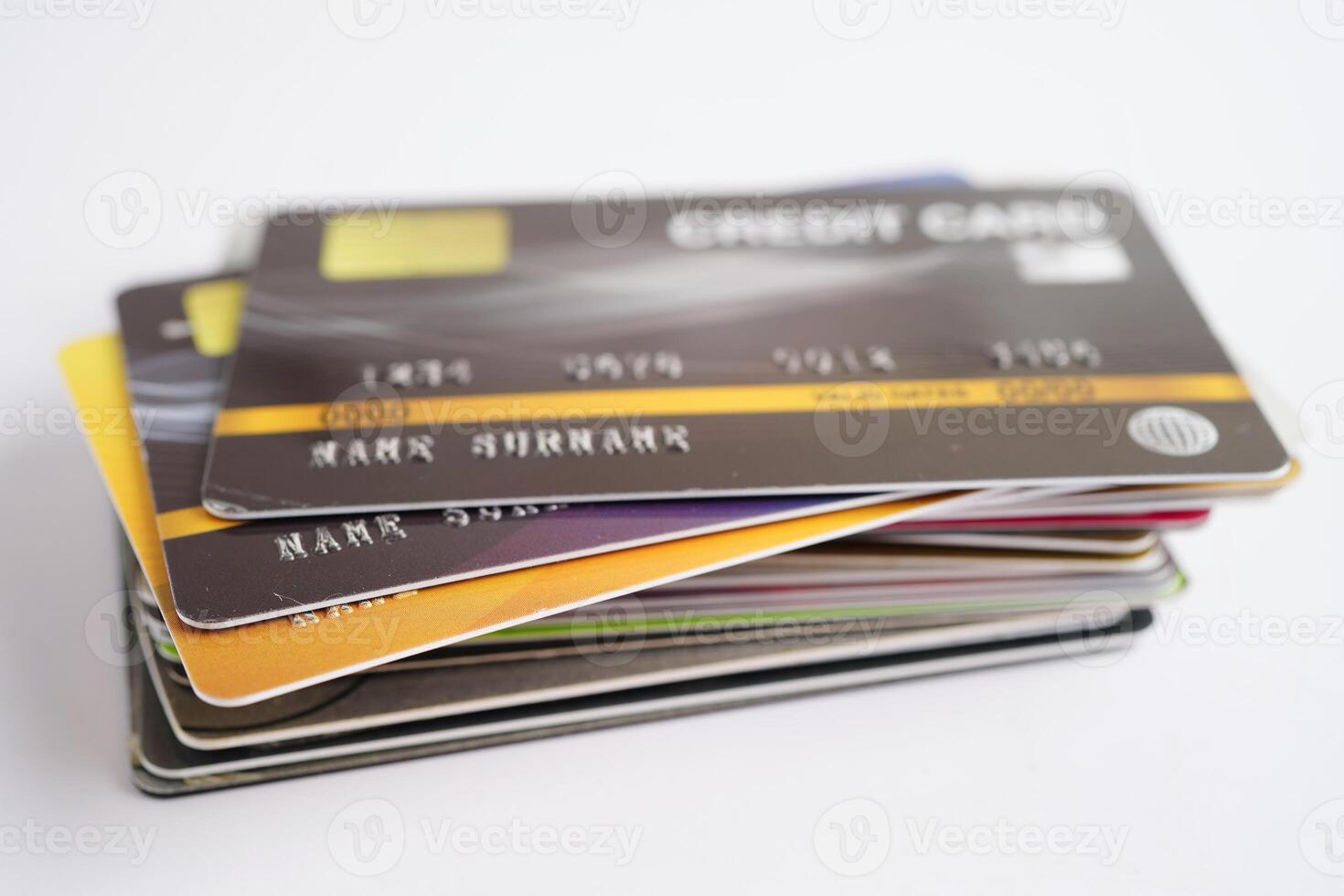 kreditkort för online shopping, affärsidé för säkerhetsfinansiering. foto