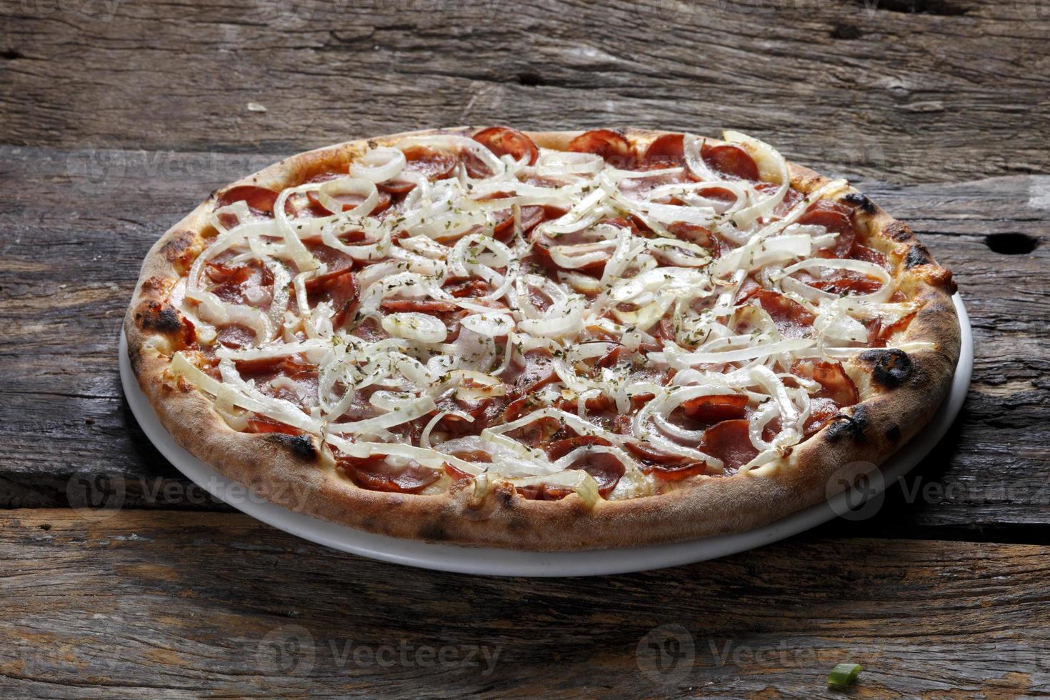 pizza pepperoni italiensk mat foto